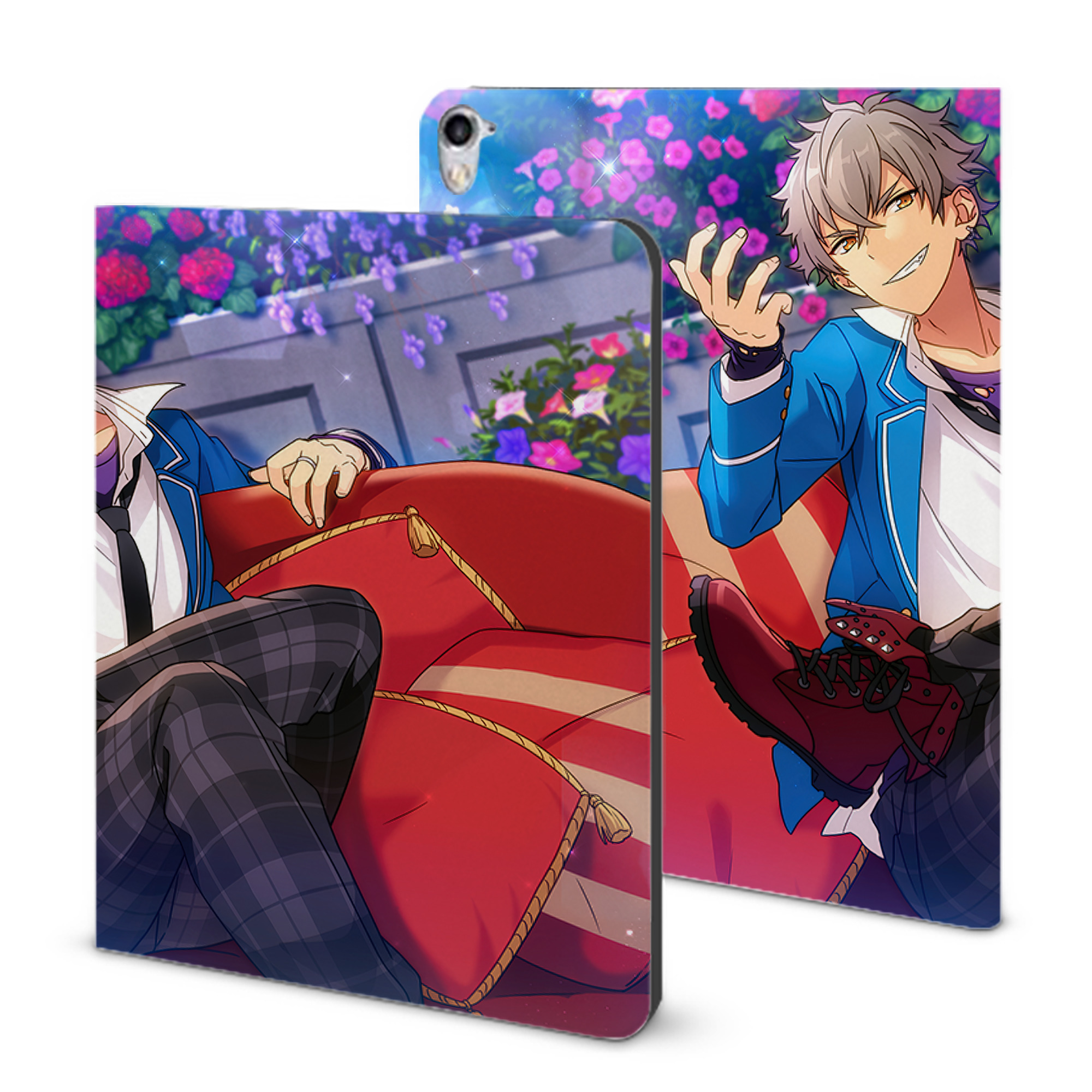 （画像用） あんさんぶるスターズ! Ensemble Stars IPad ケース ブック型 PUレザー TPU 耐衝撃 軽量 薄型 ペン収納なし 全面保護 IPad 各モデル対応